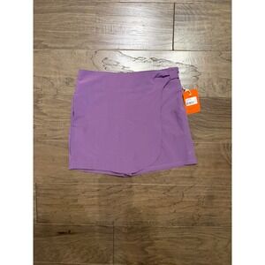 NWT Freely Skort Girls XL Purple Polyester Spandex Active Wrap Pocket Athletic